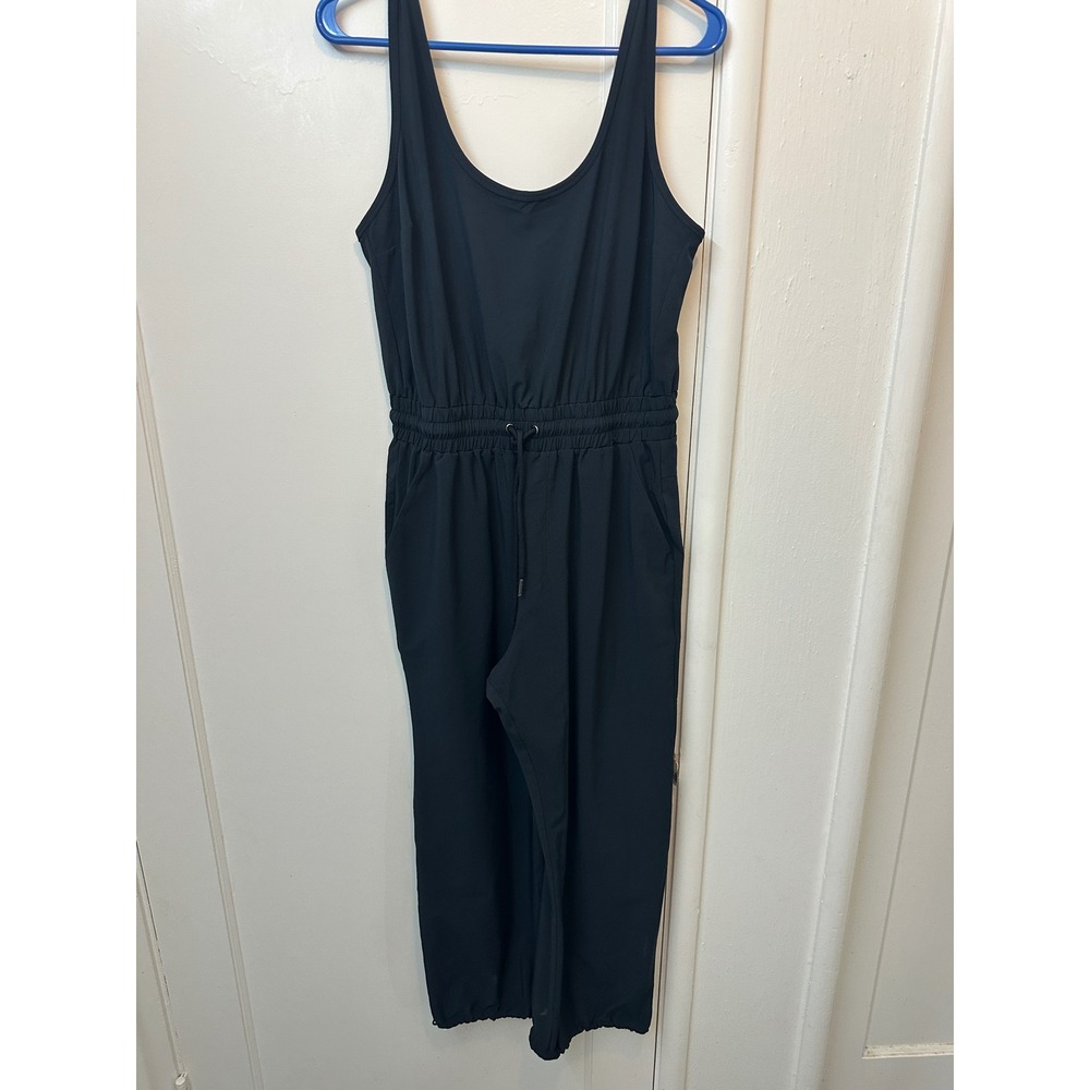 Abercrombie & Fitch Black Active Drawstring Jumpsuit MP Adjustable Straps Pocket